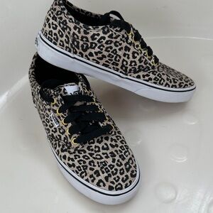 Vans Leopard Print Sneakers with Black and White Accents